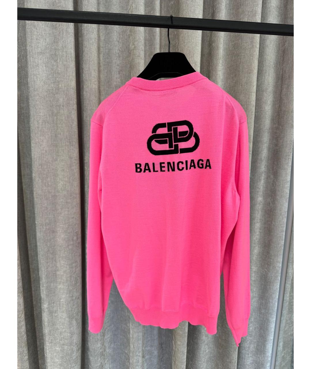 BALENCIAGA Розовый шерстяной джемпер / свитер, фото 2