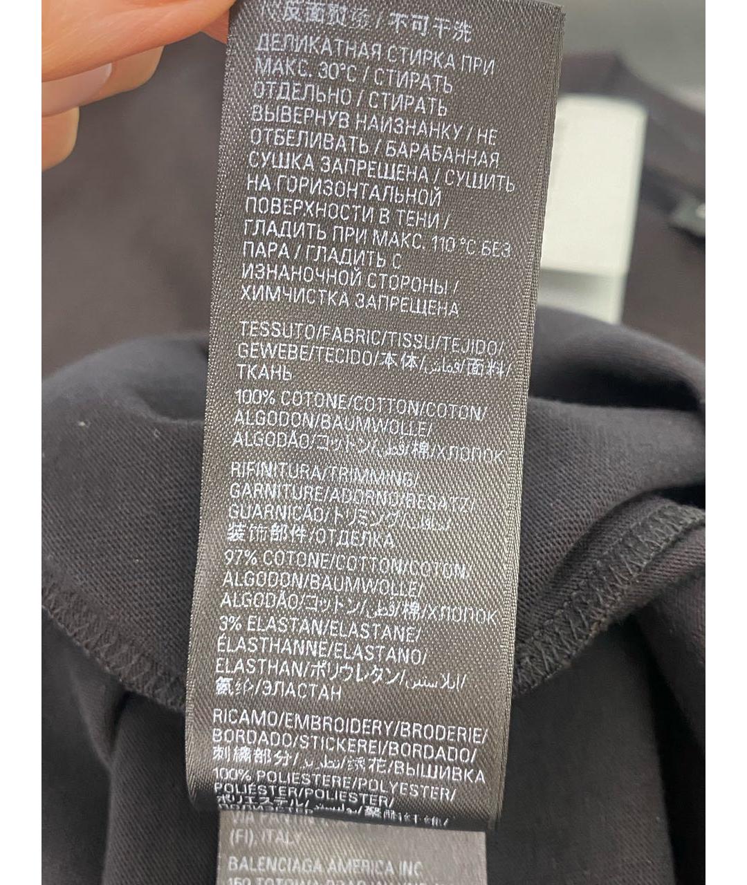 BALENCIAGA Черное хлопковое повседневное платье, фото 8