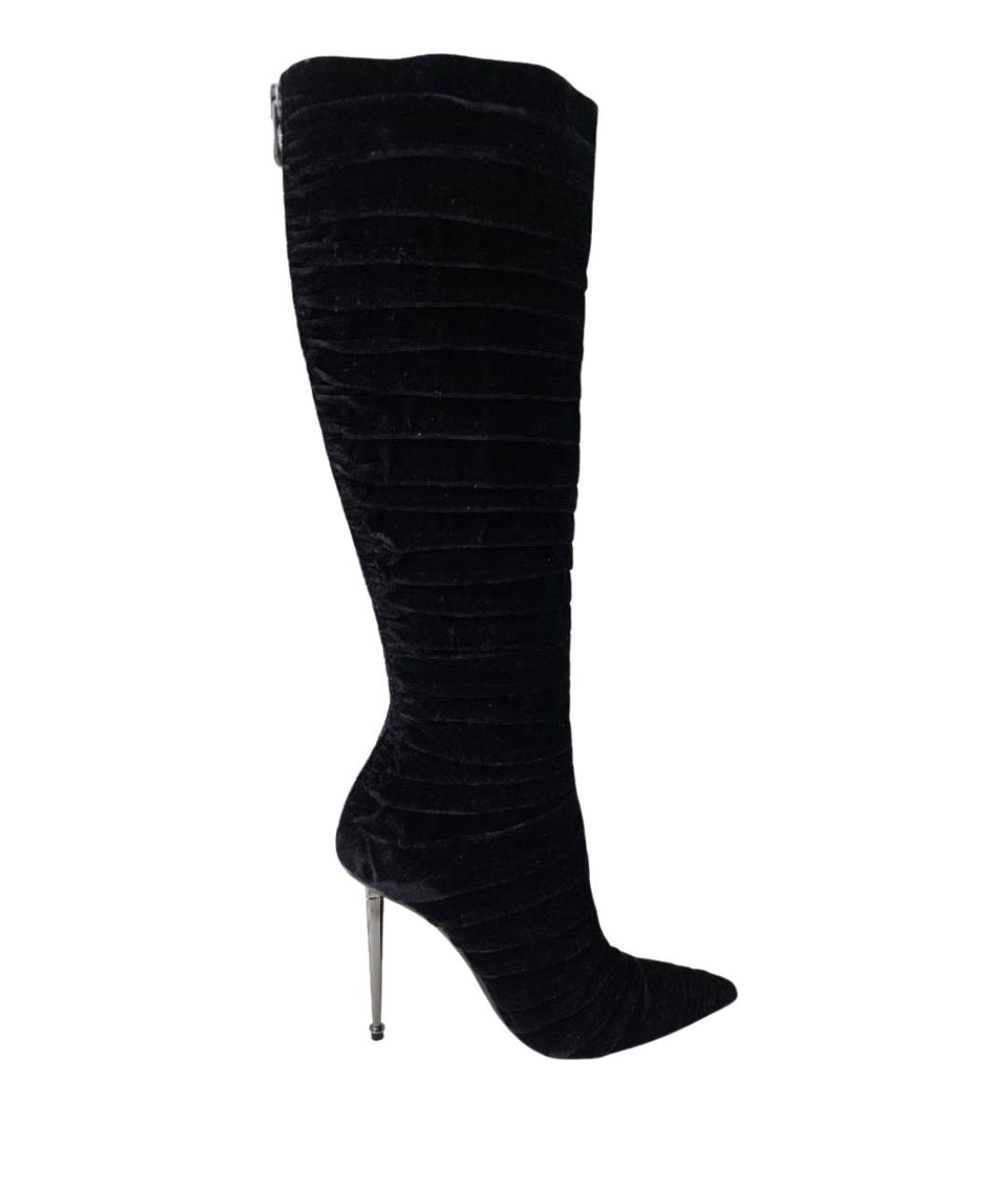 TOM FORD Черные бархатные сапоги, фото 1