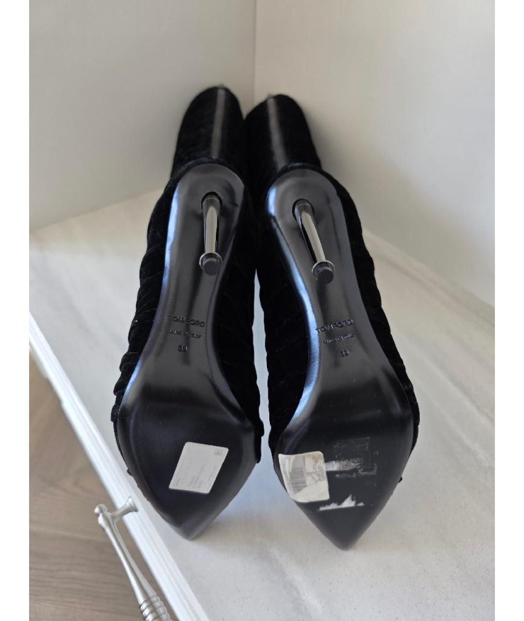 TOM FORD Черные бархатные сапоги, фото 8