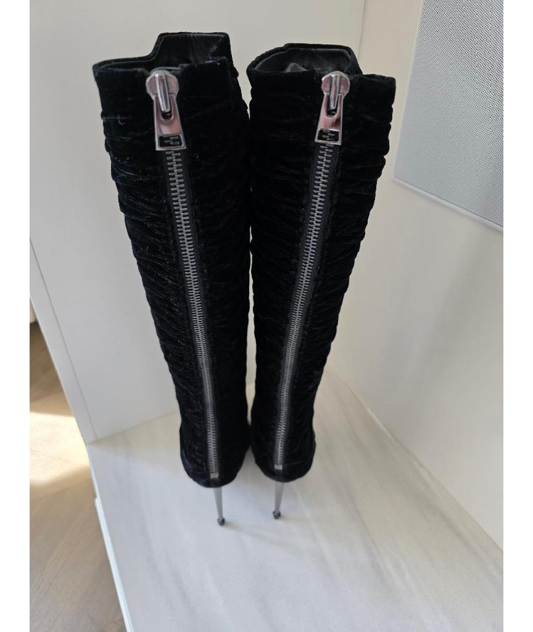 TOM FORD Черные бархатные сапоги, фото 4