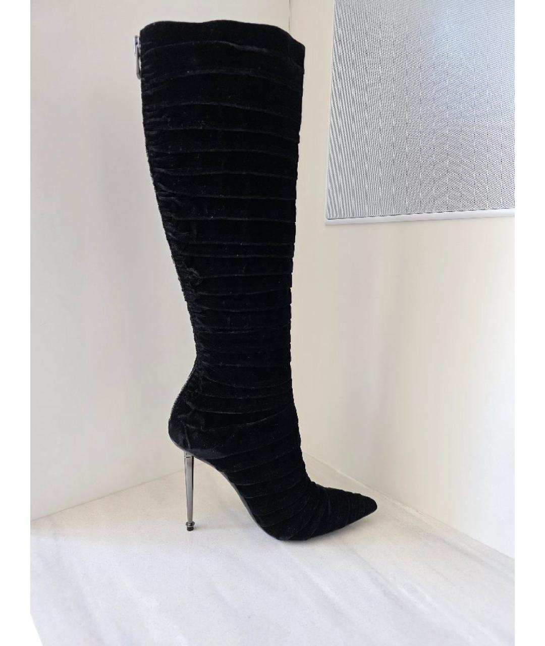 TOM FORD Черные бархатные сапоги, фото 9