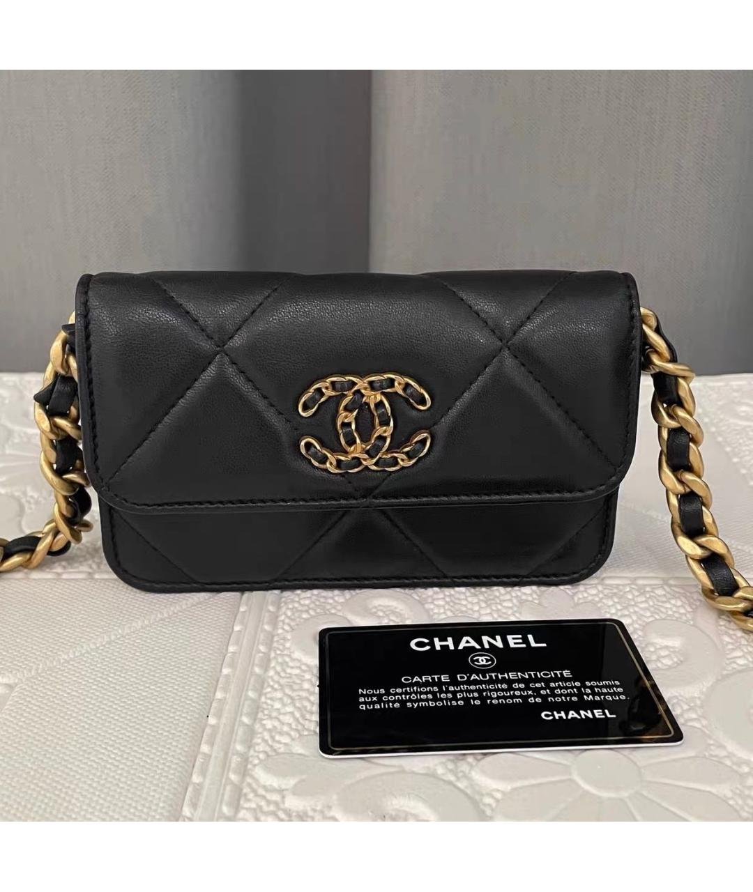 CHANEL Черная кожаная сумка через плечо, фото 8