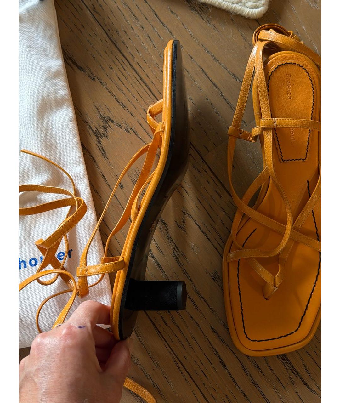 PROENZA SCHOULER Оранжевые кожаные босоножки, фото 2