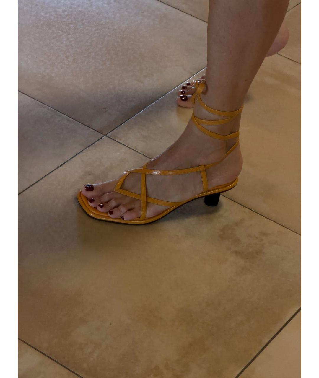 PROENZA SCHOULER Оранжевые кожаные босоножки, фото 4