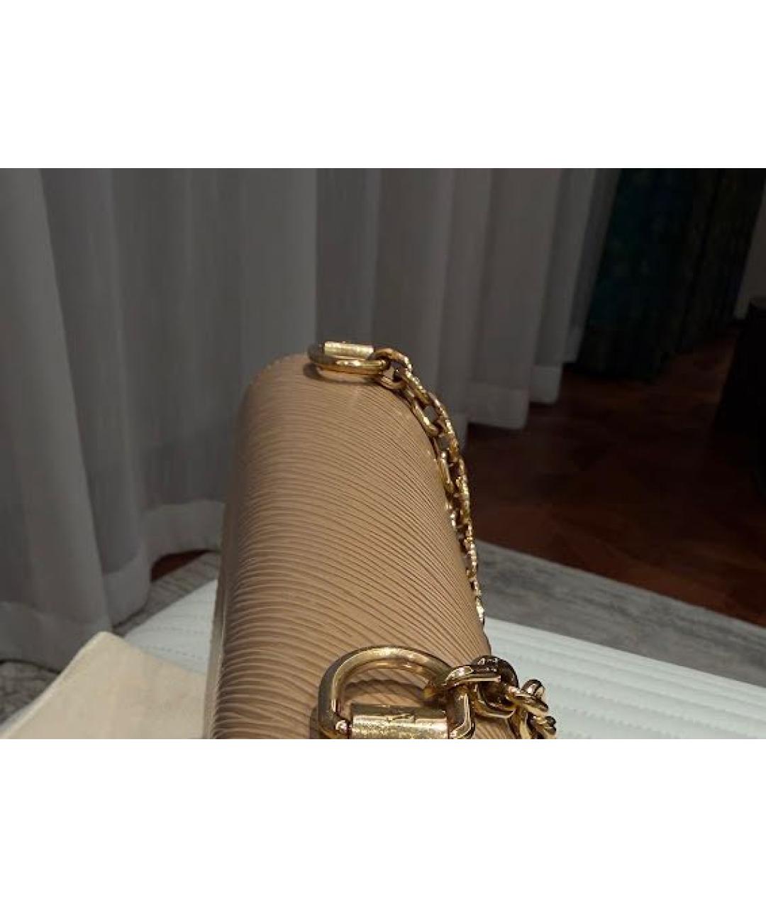 LOUIS VUITTON Бежевая кожаная сумка с короткими ручками, фото 3