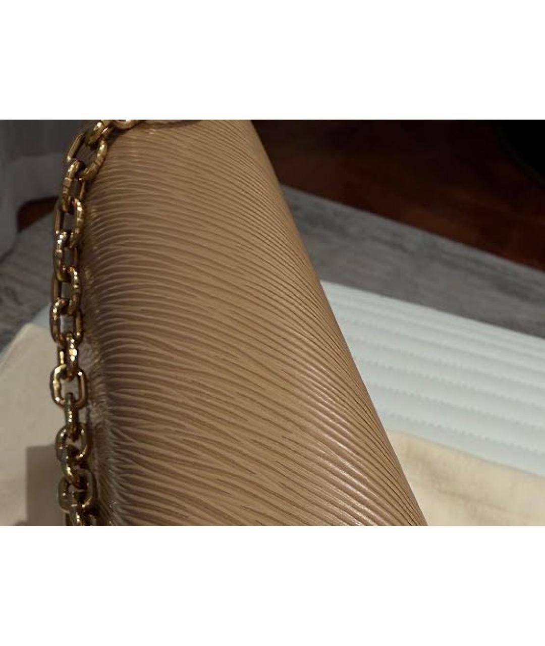 LOUIS VUITTON Бежевая кожаная сумка с короткими ручками, фото 4