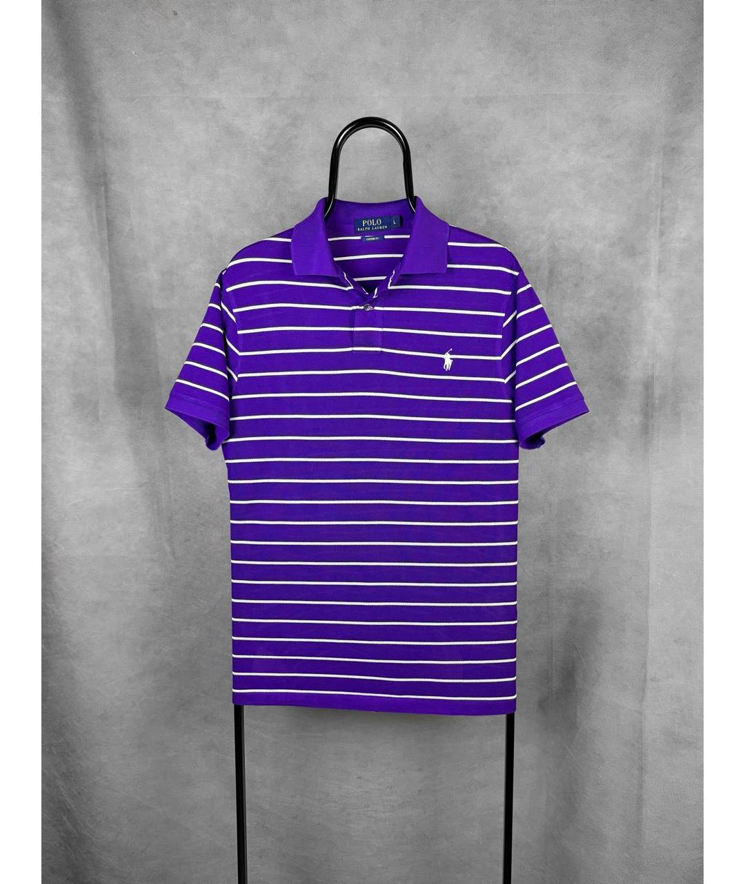 POLO RALPH LAUREN Фиолетовое хлопковое поло с коротким рукавом, фото 7