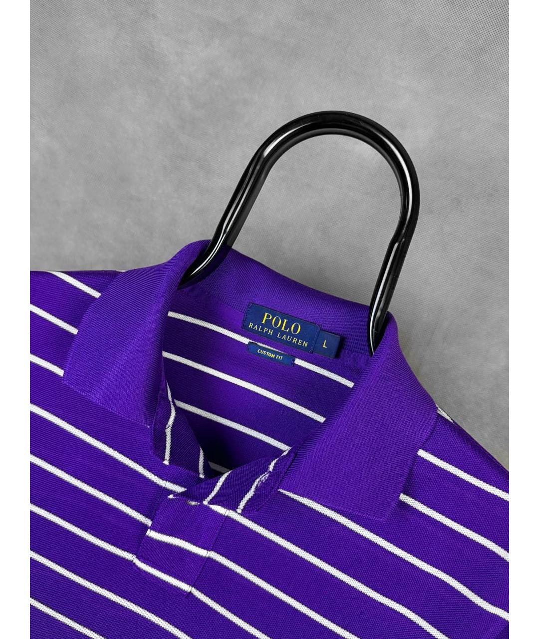 POLO RALPH LAUREN Фиолетовое хлопковое поло с коротким рукавом, фото 5