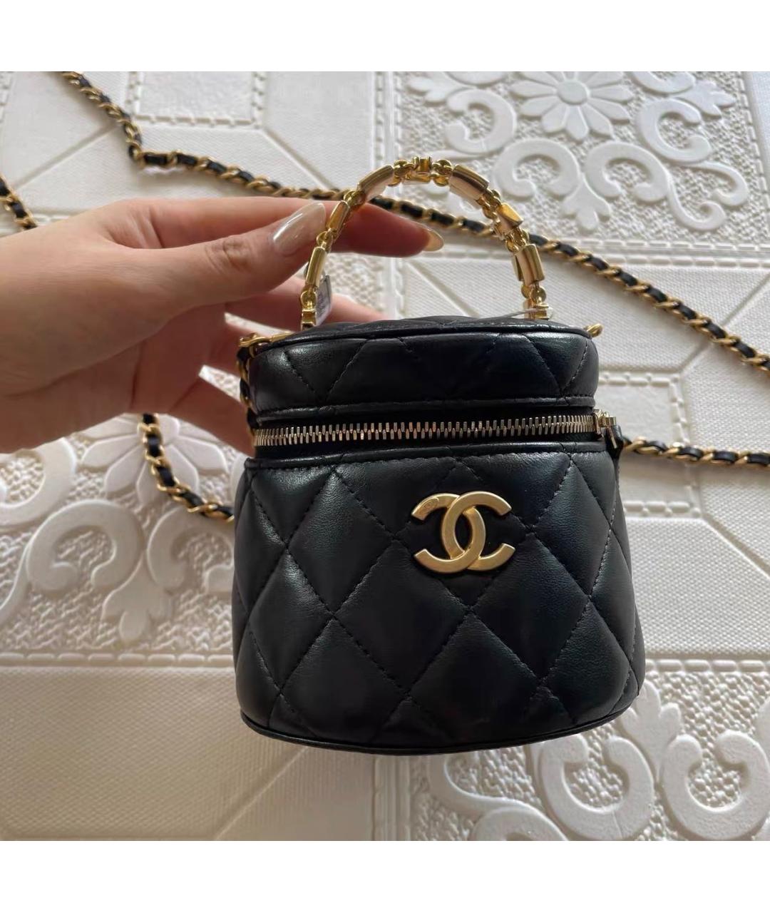 CHANEL Черная кожаная сумка через плечо, фото 8
