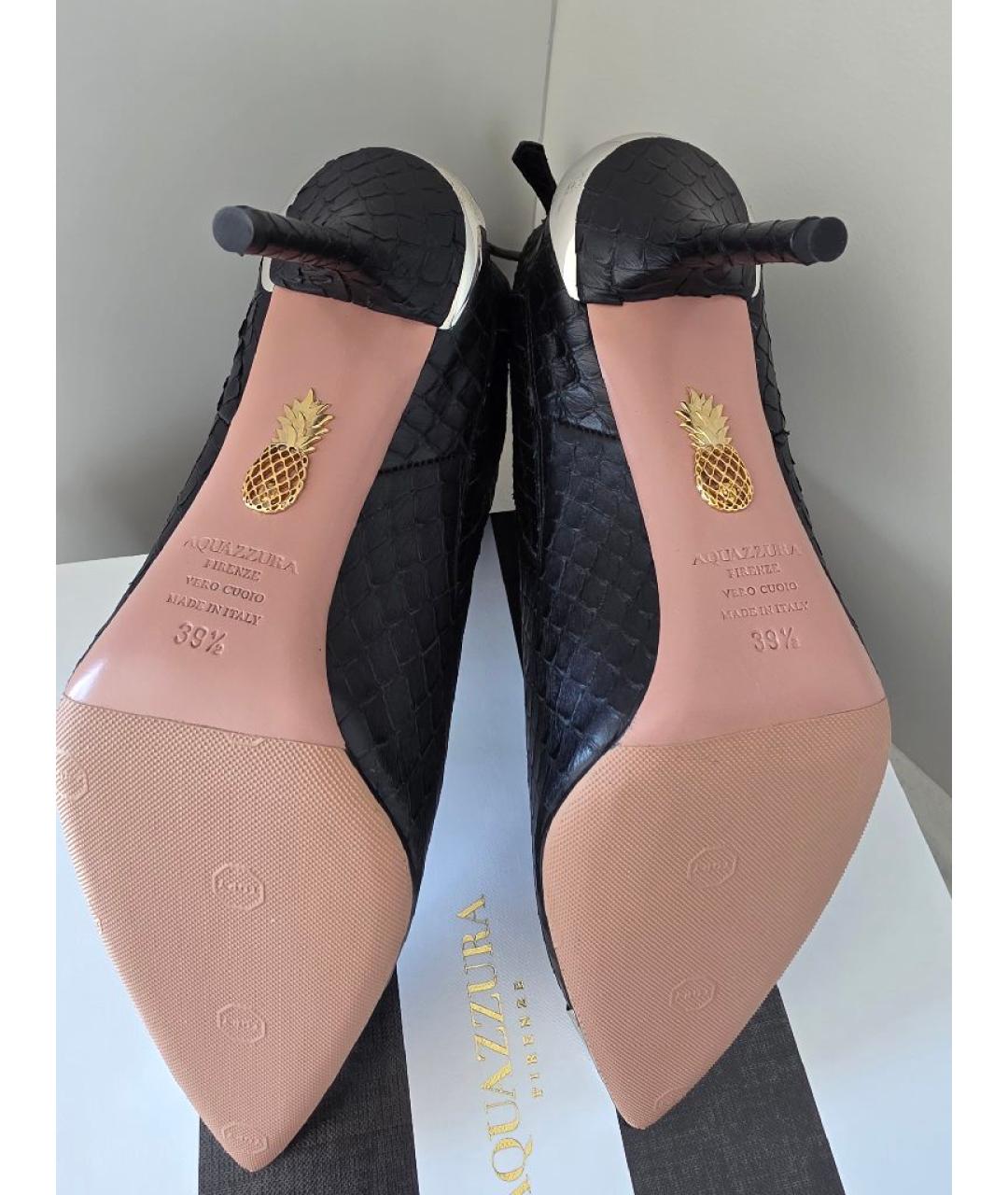AQUAZZURA Черные кожаные ботильоны, фото 5