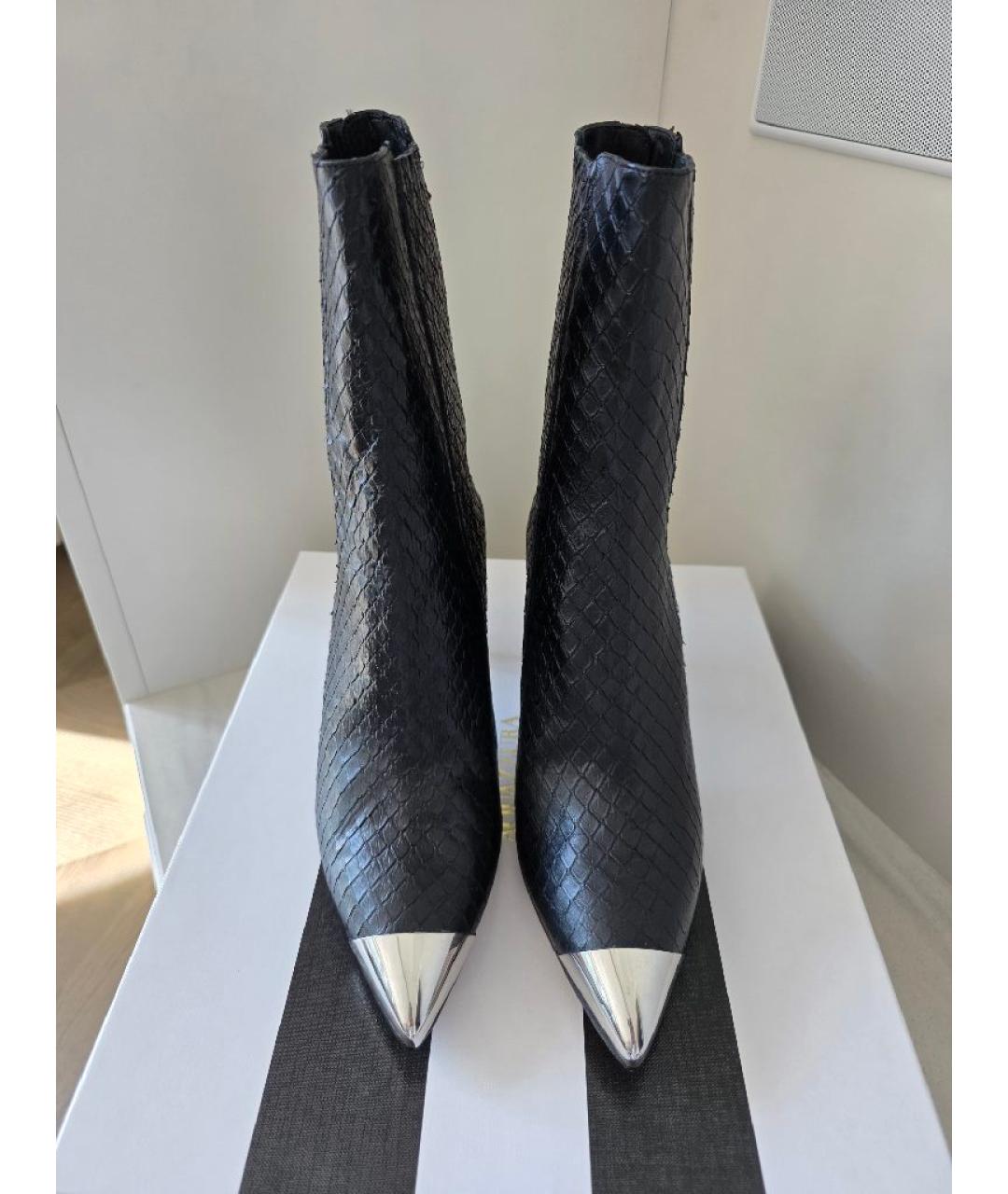 AQUAZZURA Черные кожаные ботильоны, фото 2
