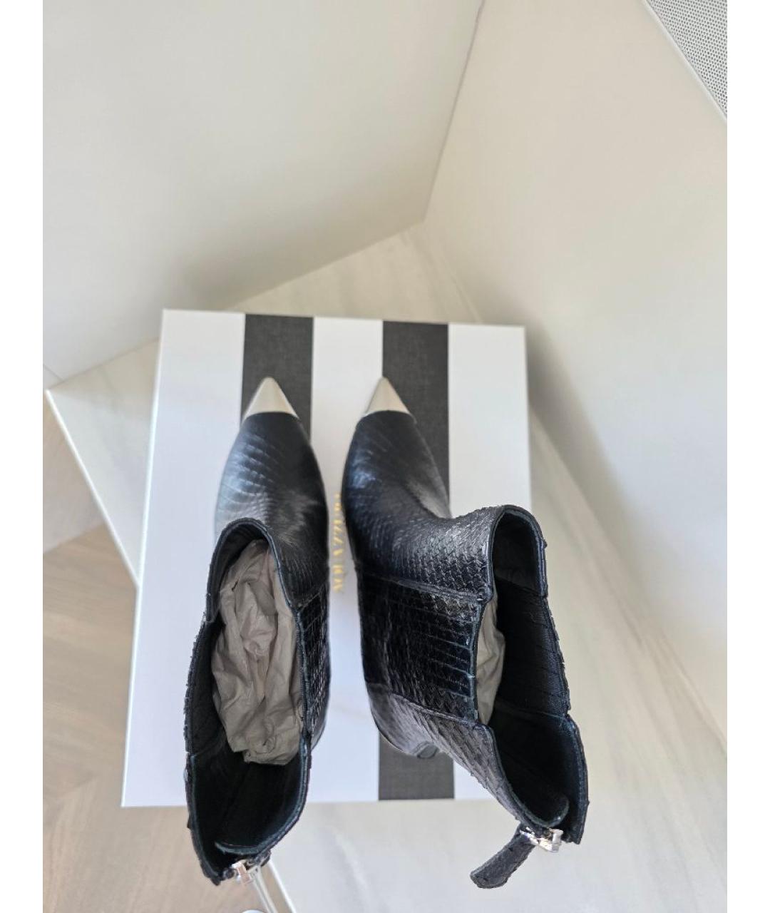 AQUAZZURA Черные кожаные ботильоны, фото 3