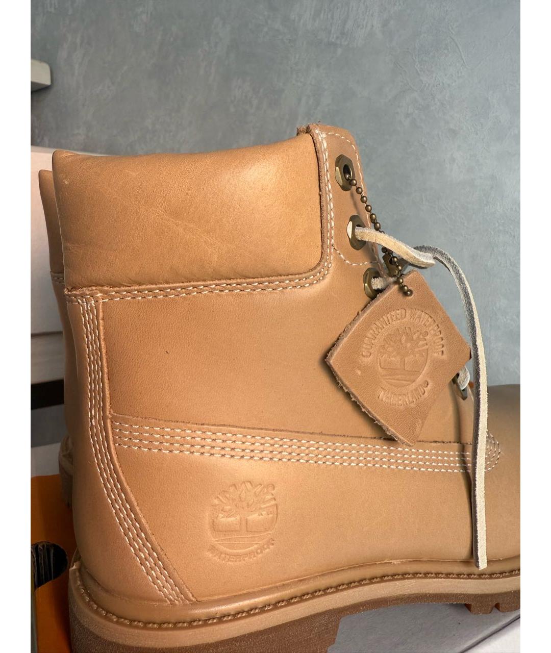 TIMBERLAND Бежевые кожаные ботинки, фото 5