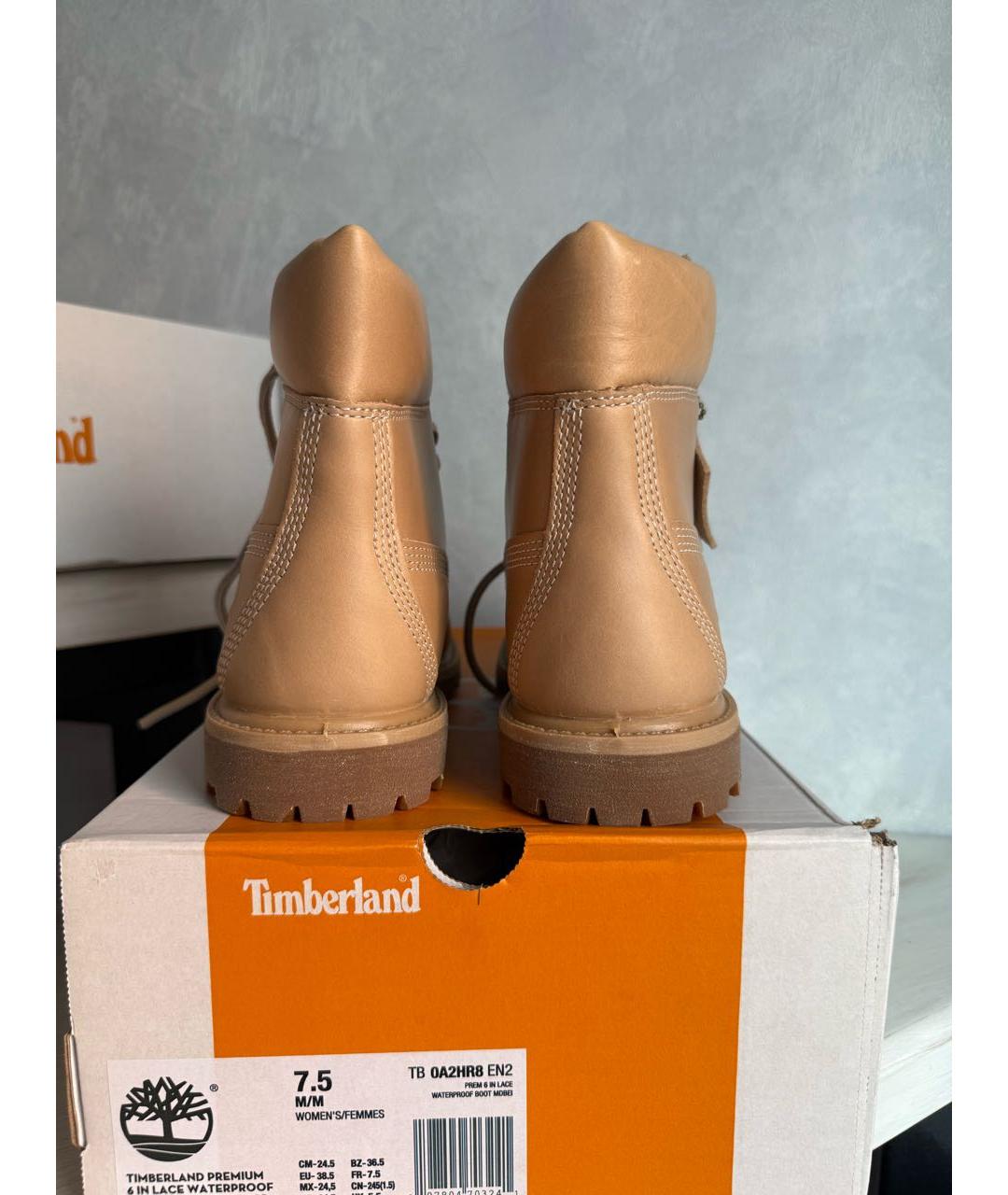TIMBERLAND Бежевые кожаные ботинки, фото 4