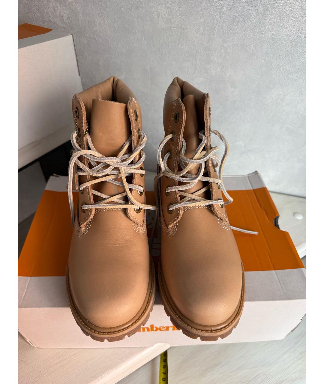 TIMBERLAND Бежевые кожаные ботинки, фото 2