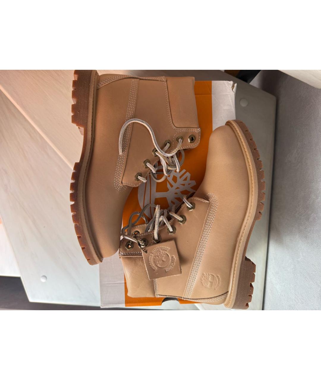 TIMBERLAND Бежевые кожаные ботинки, фото 3