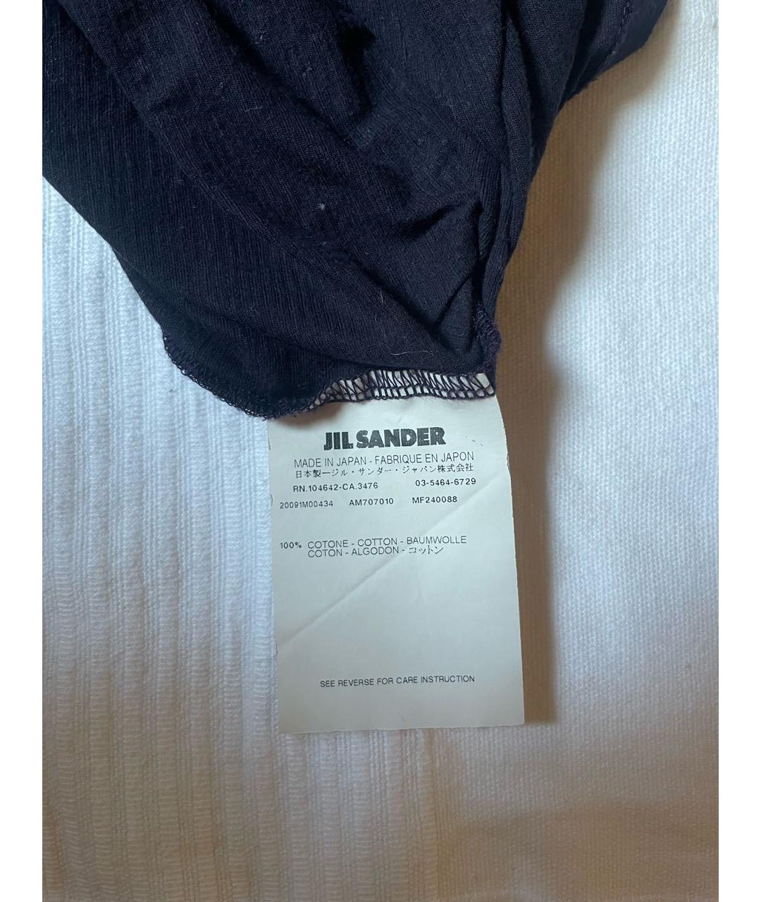 JIL SANDER Черная хлопковая футболка, фото 4
