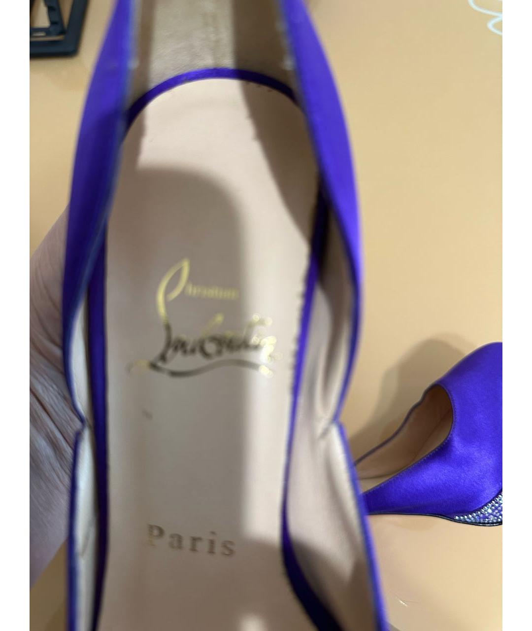 CHRISTIAN LOUBOUTIN Фиолетовые текстильные туфли, фото 5