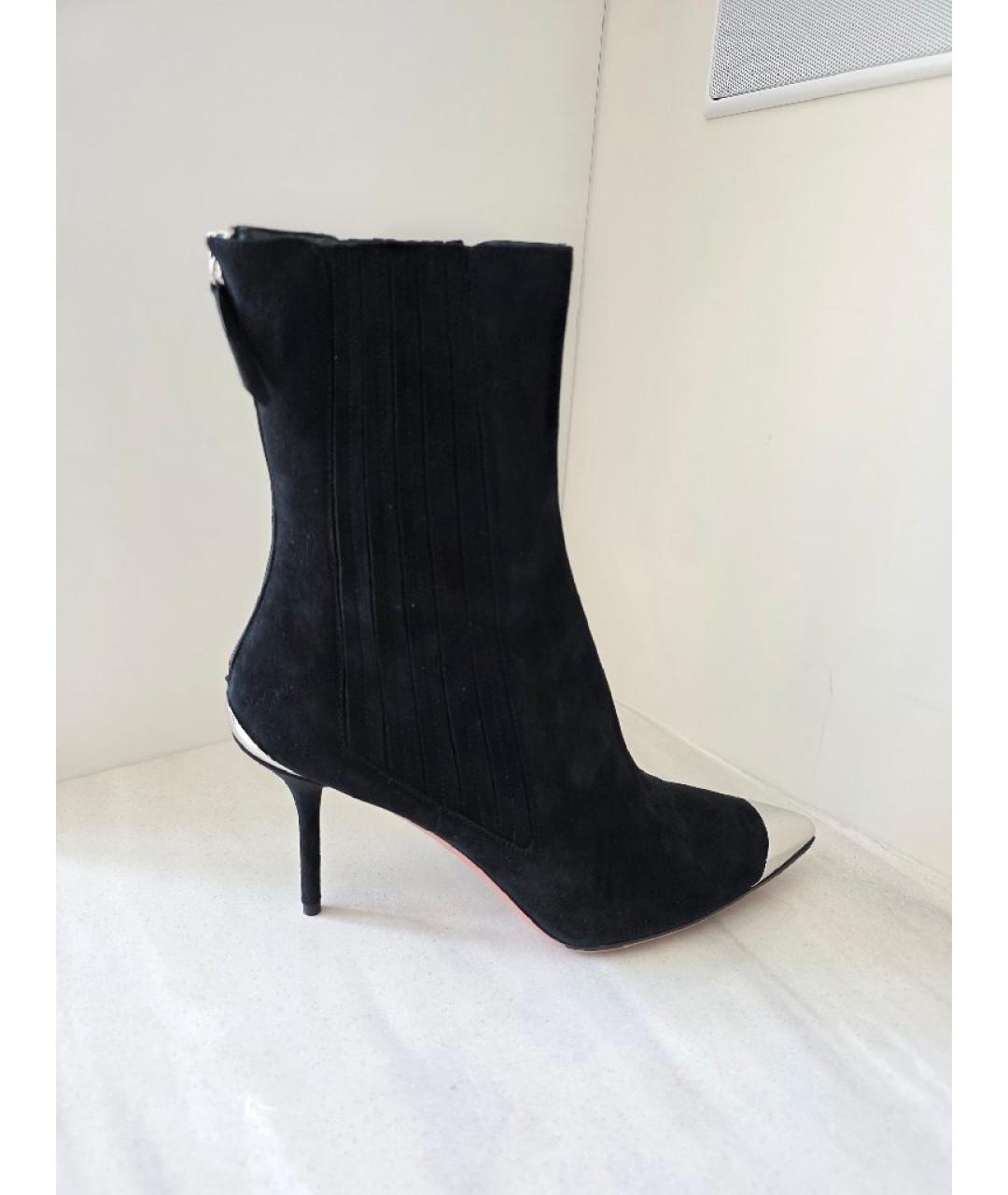 AQUAZZURA Черные замшевые ботильоны, фото 7