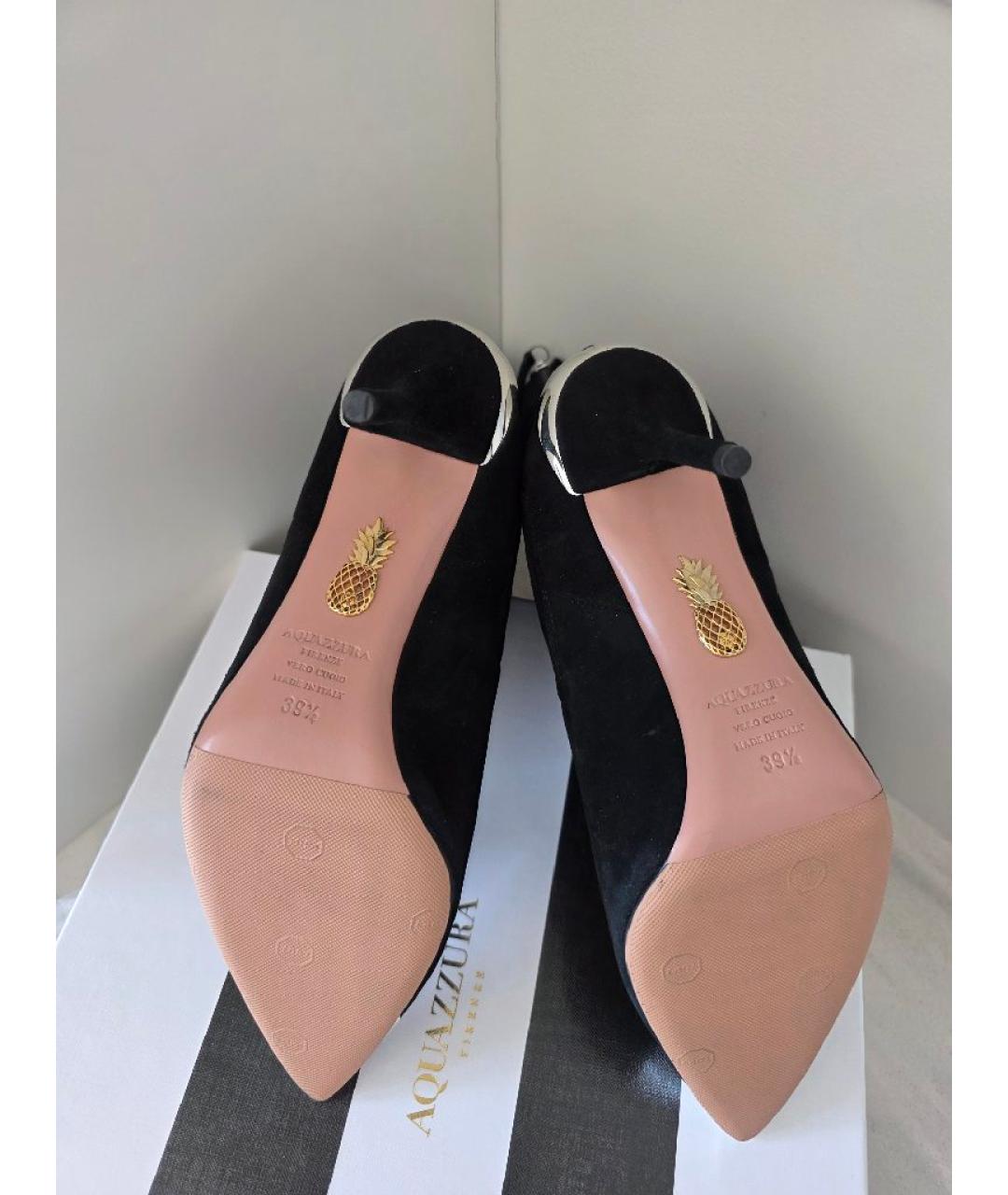 AQUAZZURA Черные замшевые ботильоны, фото 5