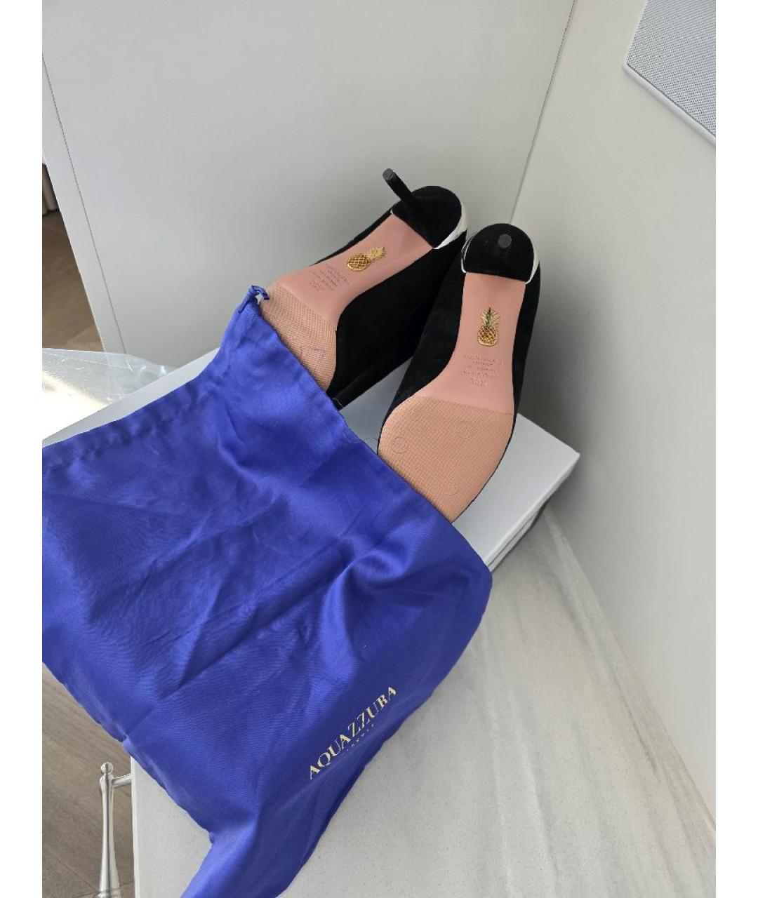 AQUAZZURA Черные замшевые ботильоны, фото 6