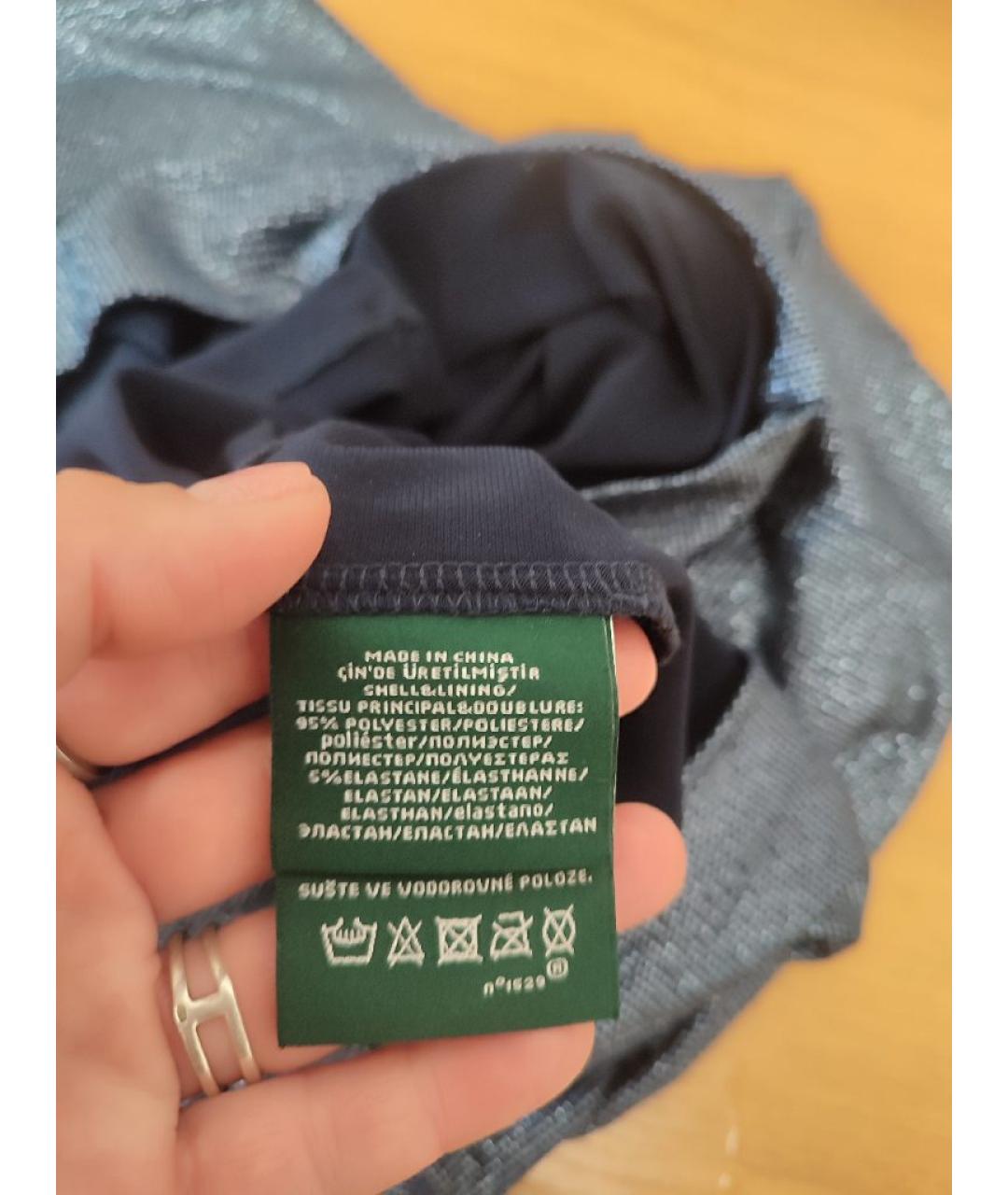 RALPH LAUREN Синее полиэстеровое коктейльное платье, фото 9