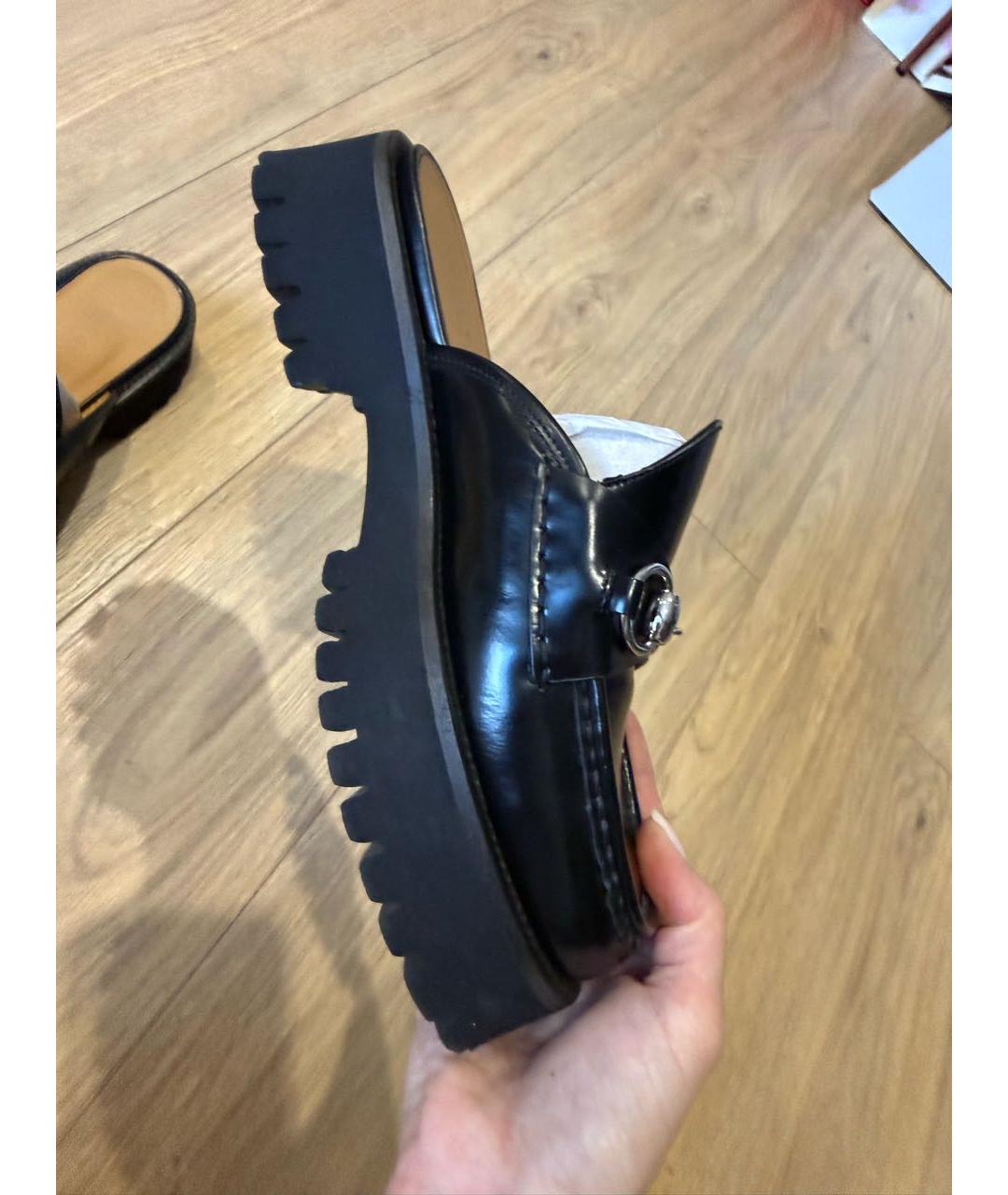 GUCCI Черные кожаные сабо, фото 5