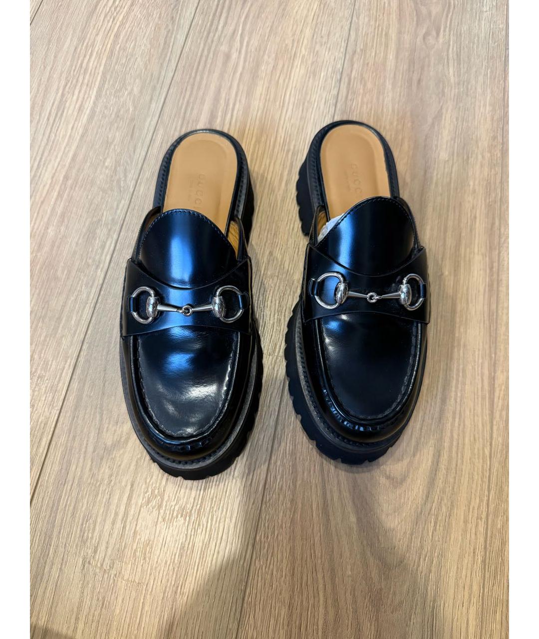 GUCCI Черные кожаные сабо, фото 6