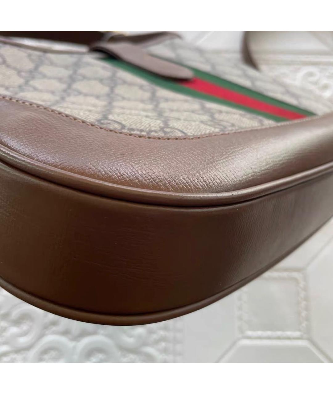 GUCCI Коричневая кожаная сумка через плечо, фото 5