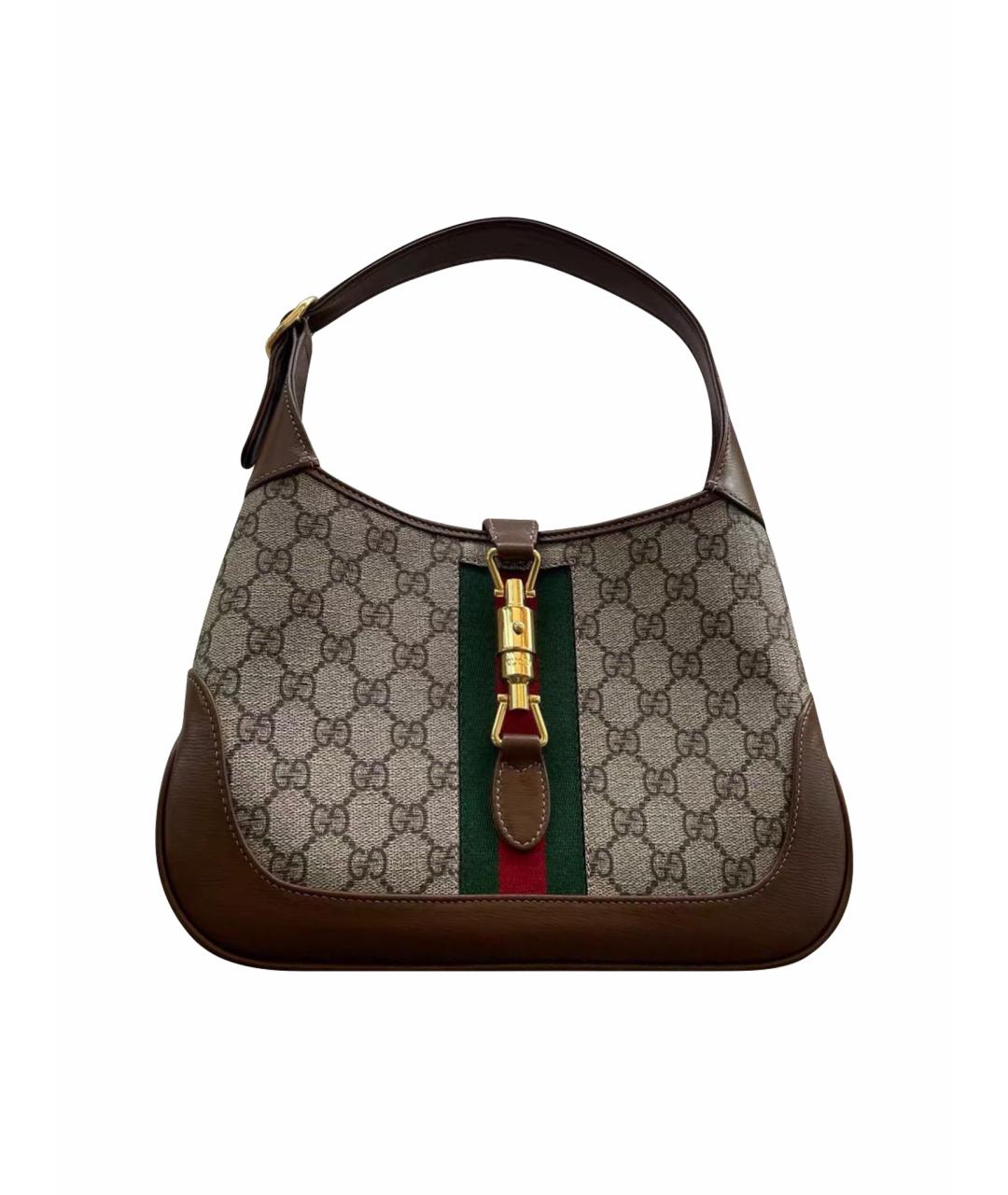 GUCCI Коричневая кожаная сумка через плечо, фото 1
