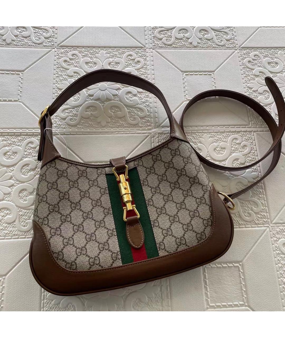 GUCCI Коричневая кожаная сумка через плечо, фото 8