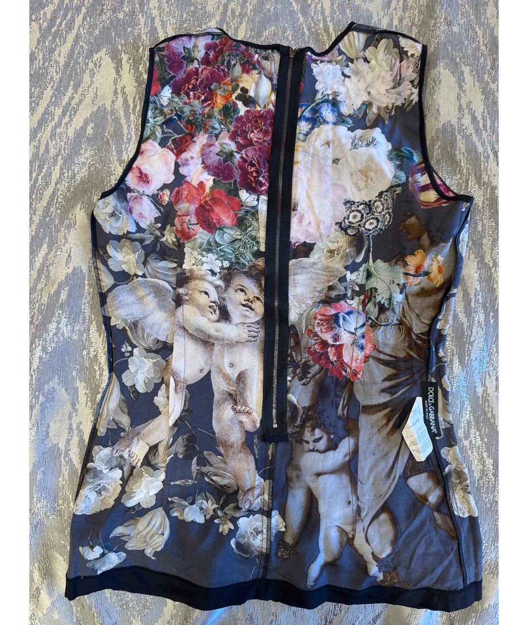 DOLCE&GABBANA Черная шелковая майка, фото 3