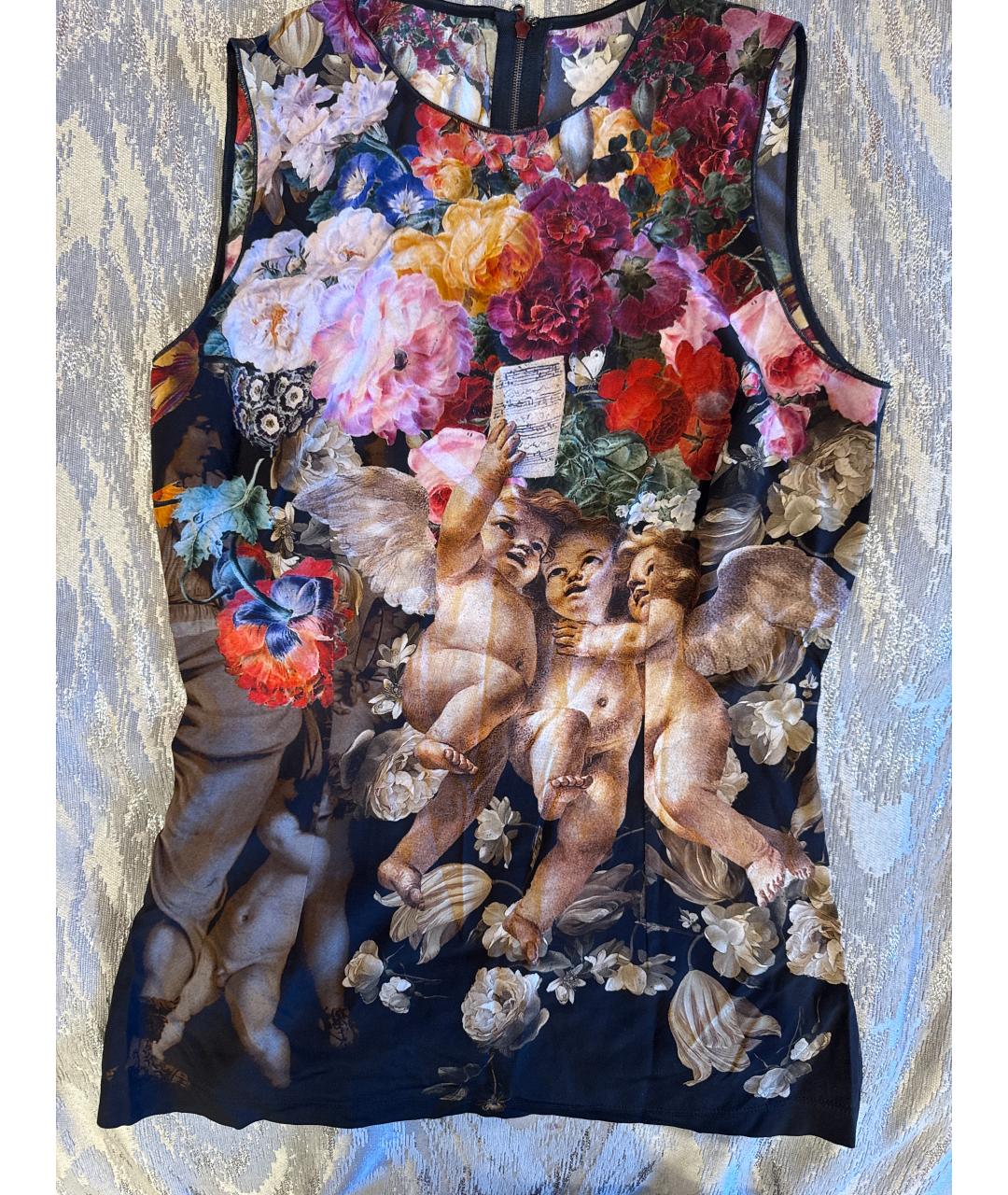 DOLCE&GABBANA Черная шелковая майка, фото 6