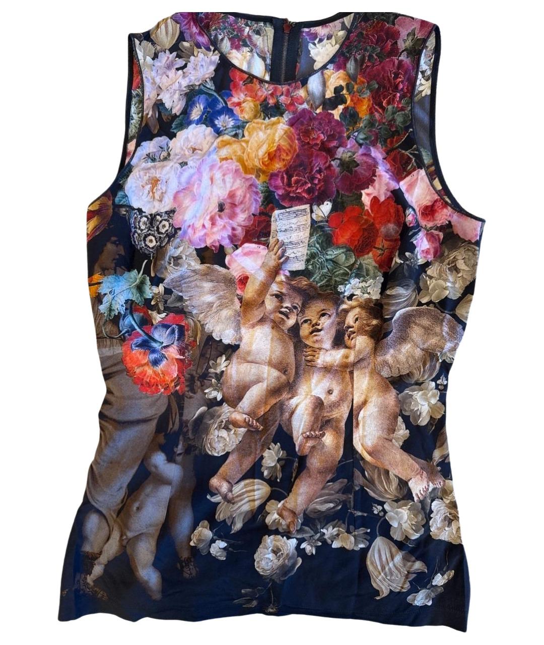 DOLCE&GABBANA Черная шелковая майка, фото 1