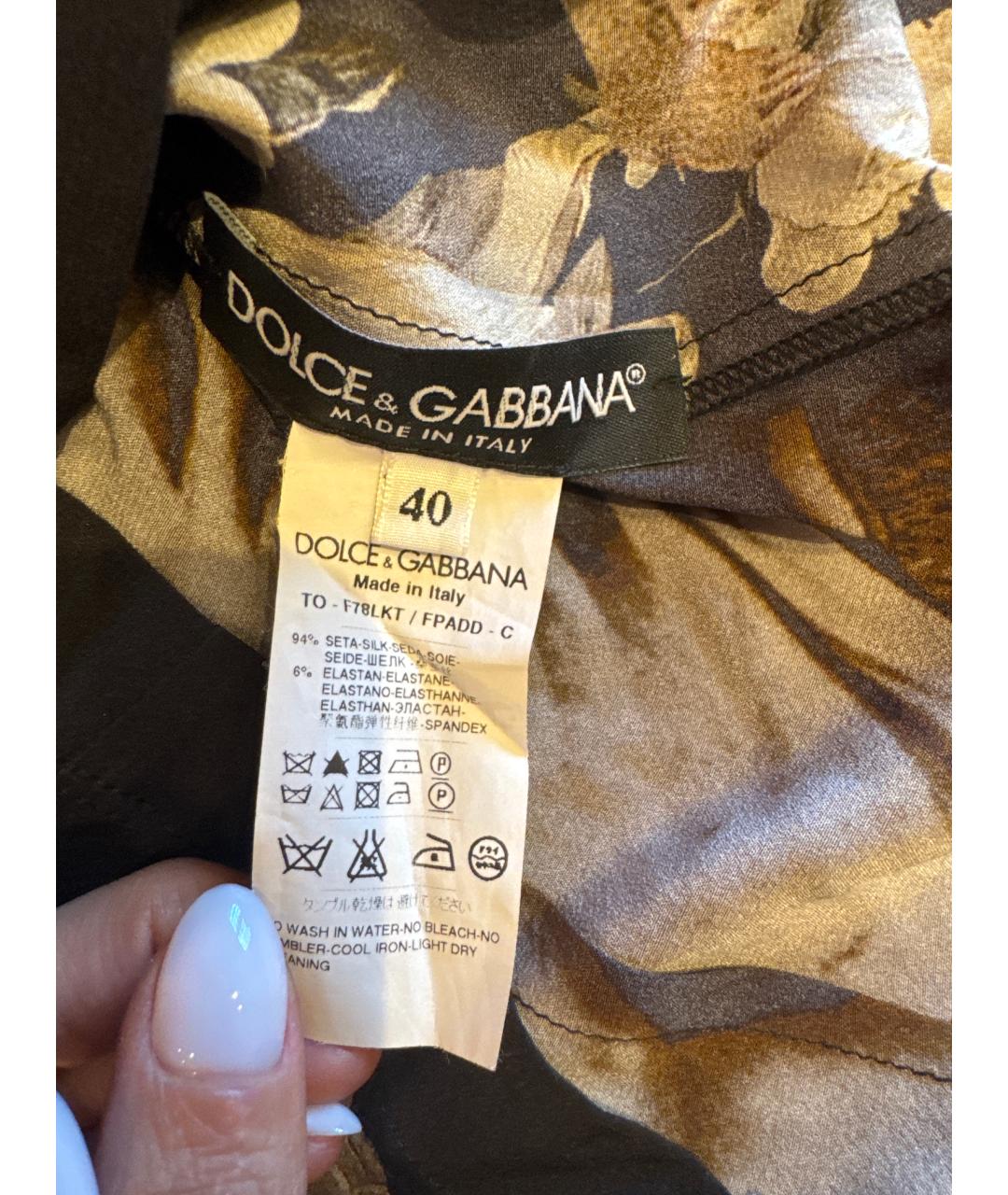 DOLCE&GABBANA Черная шелковая майка, фото 5