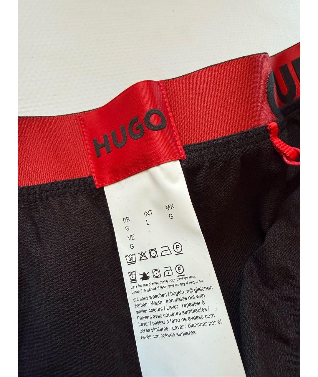 HUGO BOSS Черные хлопковые спортивные брюки и шорты, фото 3