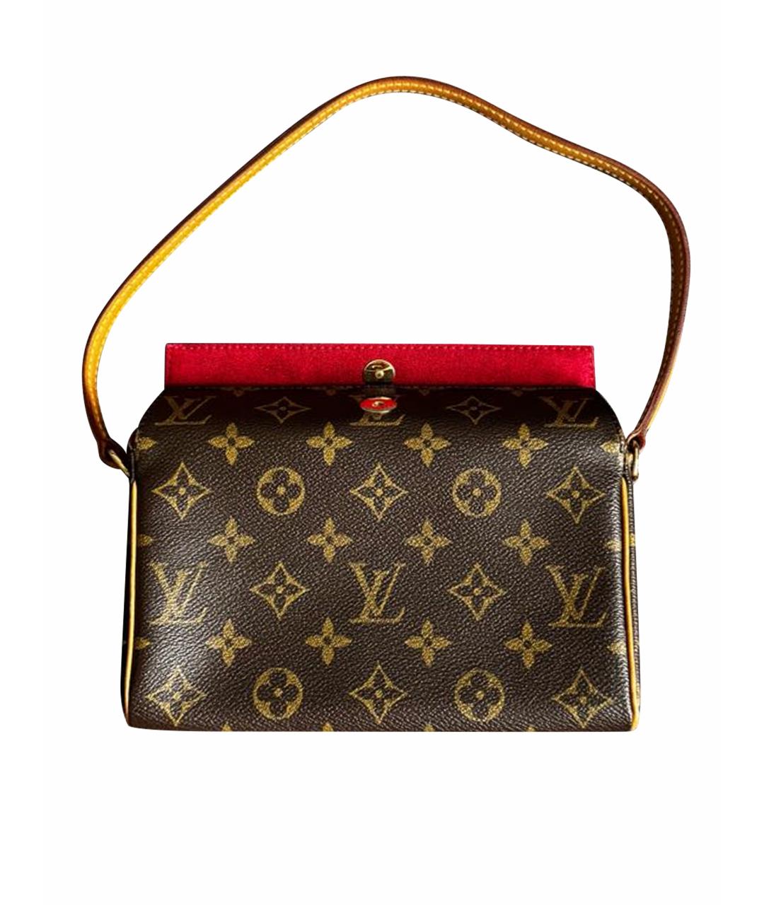 LOUIS VUITTON Коричневая кожаная сумка с короткими ручками, фото 1