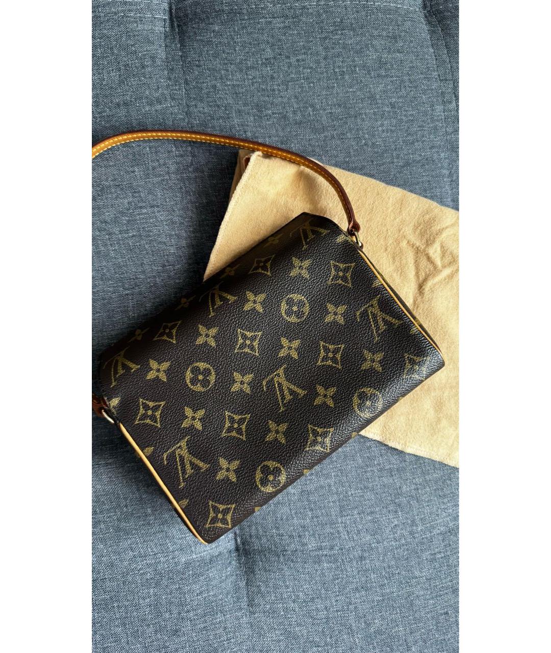 LOUIS VUITTON Коричневая кожаная сумка с короткими ручками, фото 3