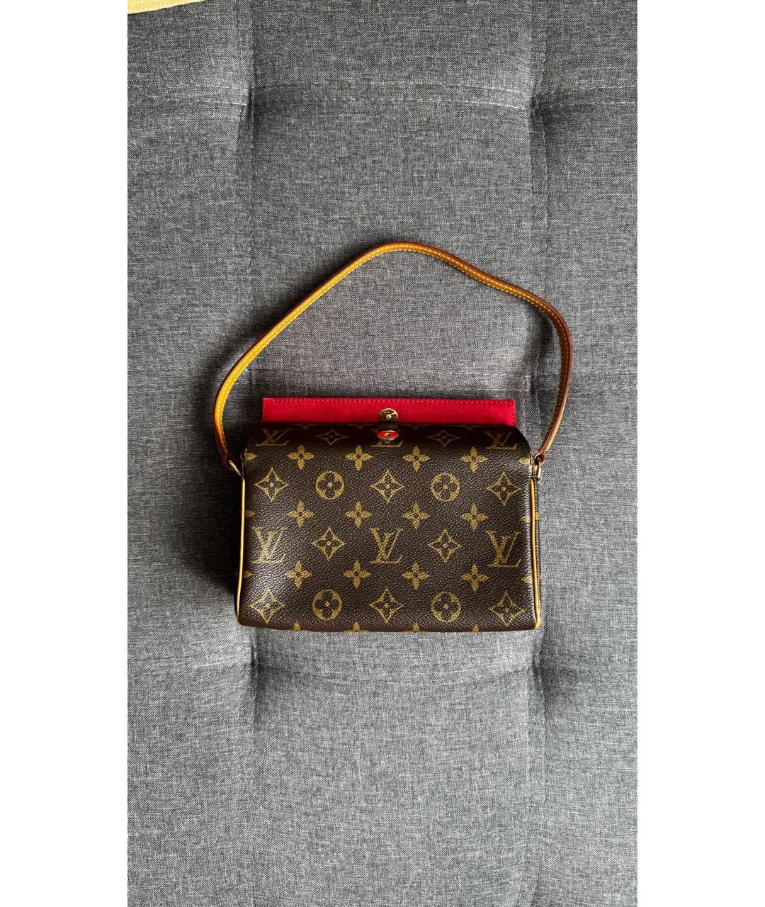 LOUIS VUITTON Коричневая кожаная сумка с короткими ручками, фото 8