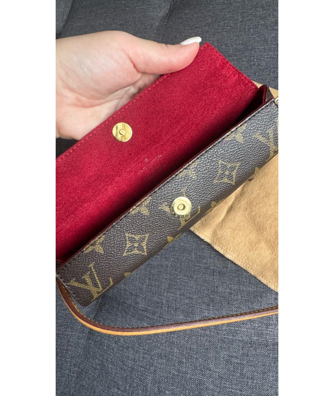 LOUIS VUITTON Коричневая кожаная сумка с короткими ручками, фото 7