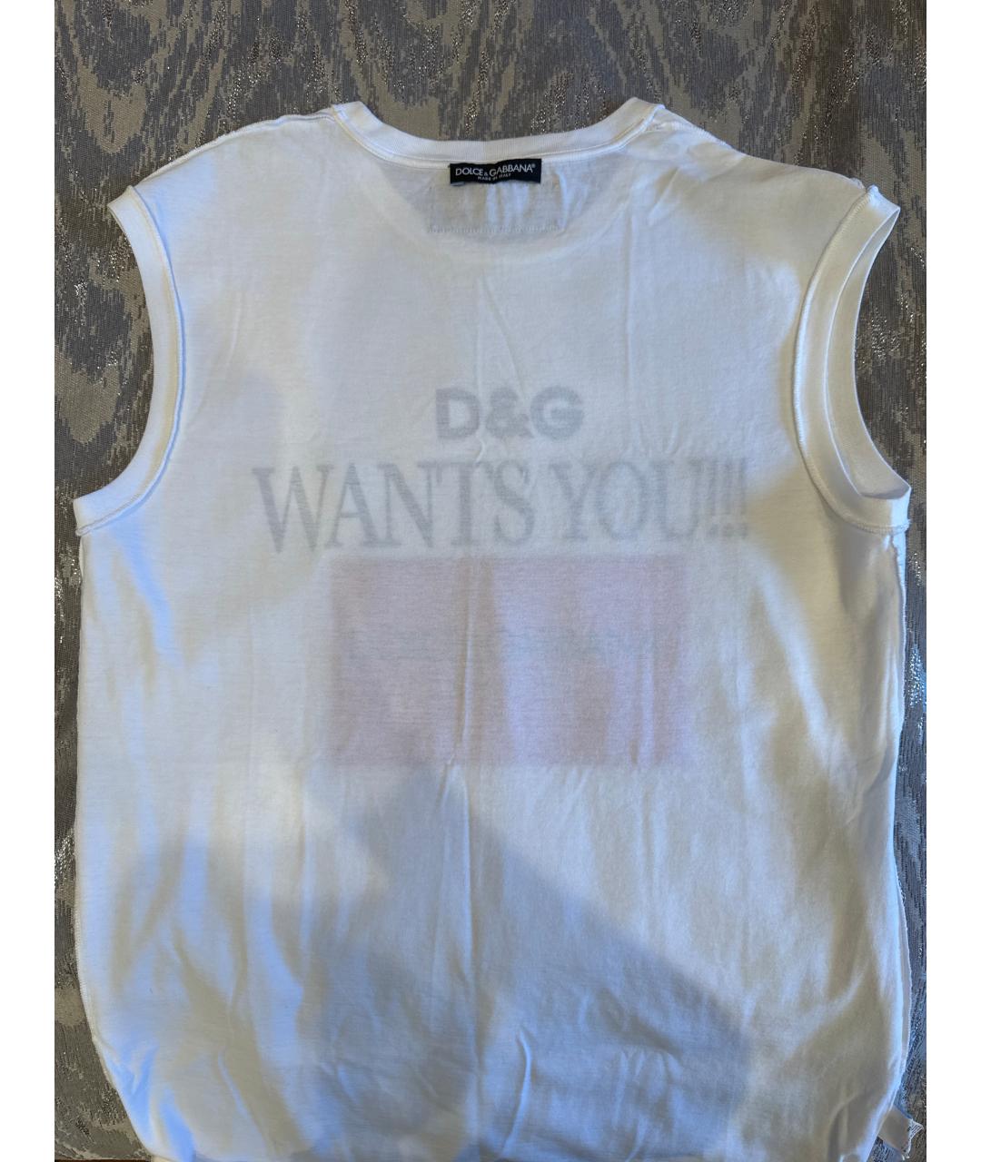 DOLCE&GABBANA Белая хлопковая майка, фото 3