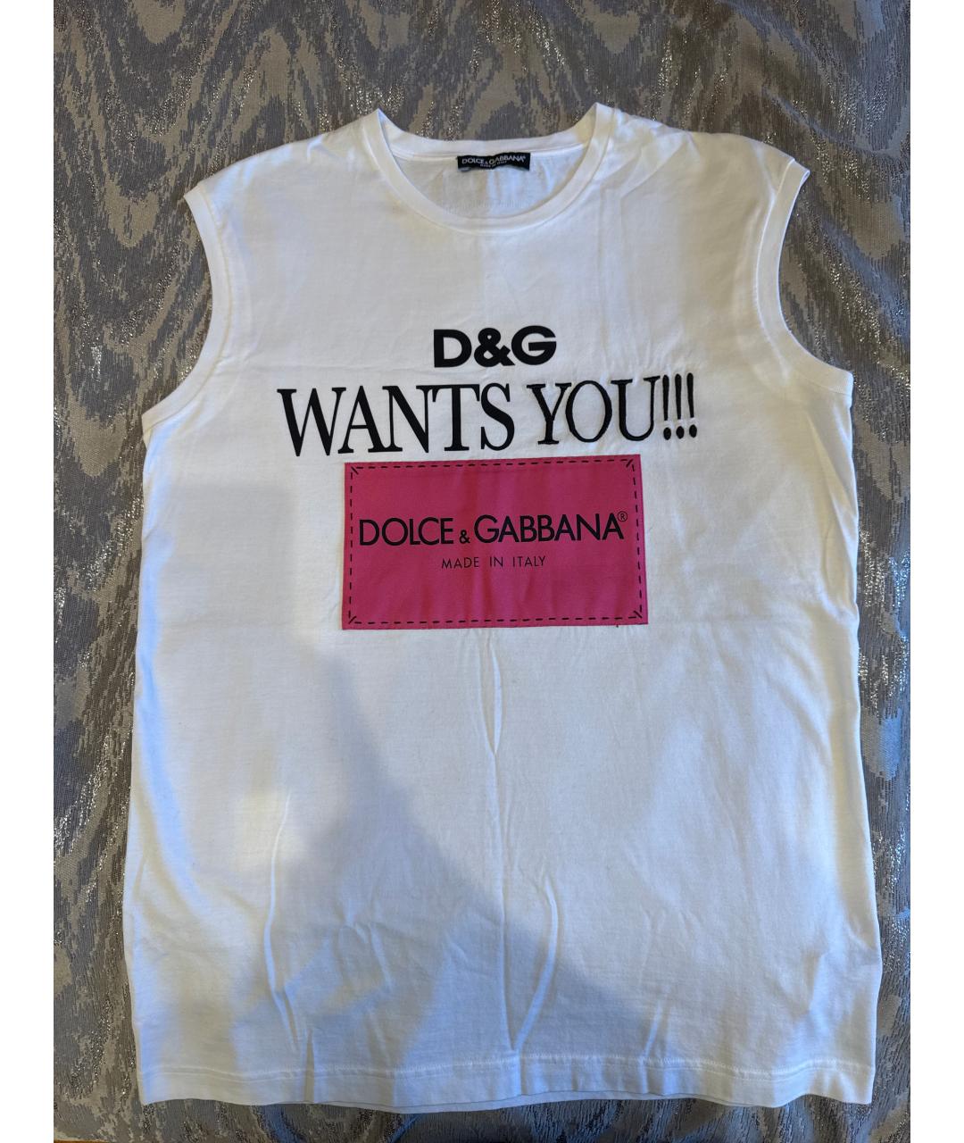 DOLCE&GABBANA Белая хлопковая майка, фото 5