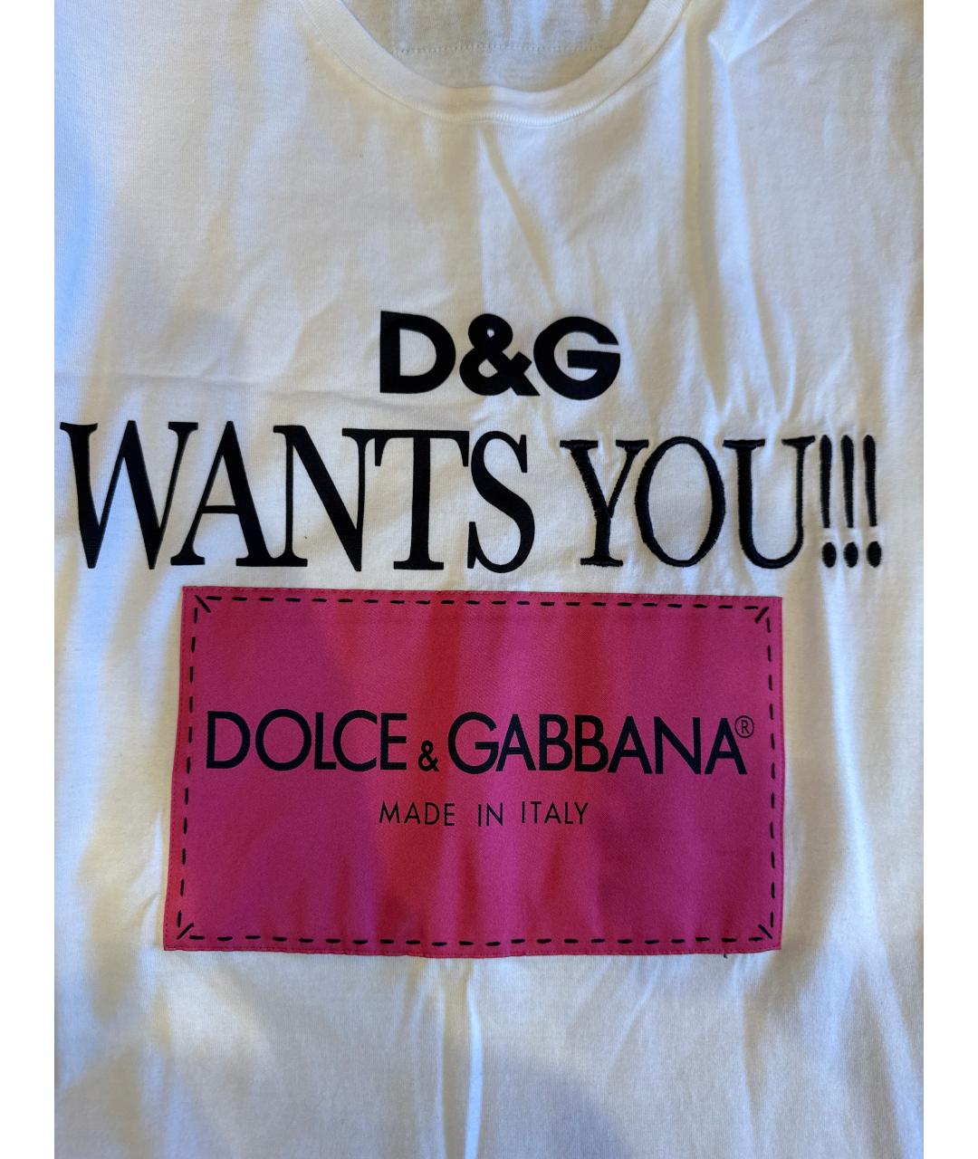 DOLCE&GABBANA Белая хлопковая майка, фото 4