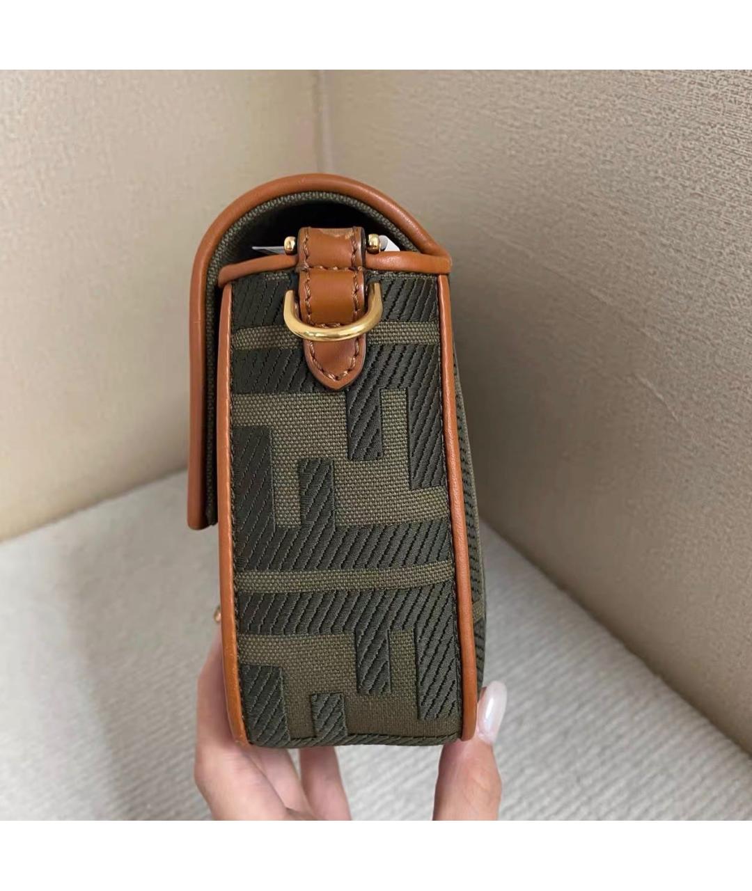 FENDI Коричневая сумка через плечо из канвы, фото 3