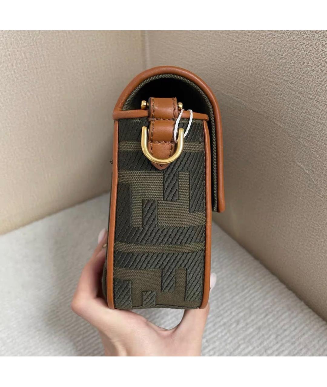 FENDI Коричневая сумка через плечо из канвы, фото 2