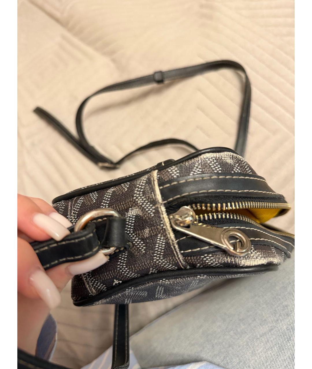 GOYARD Серая сумка через плечо из канвы, фото 7