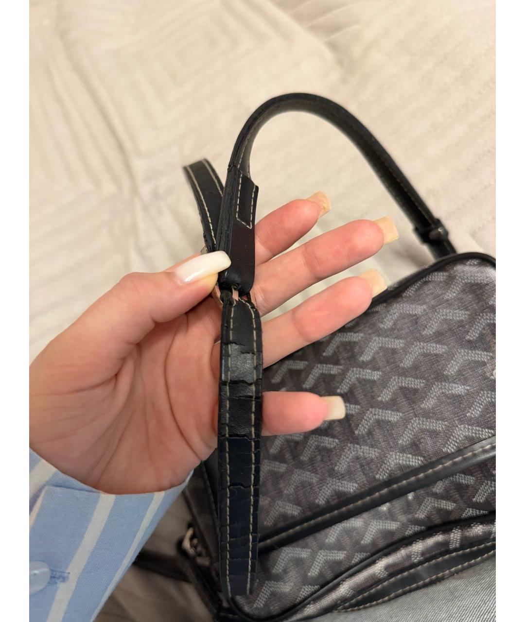 GOYARD Серая сумка через плечо из канвы, фото 3