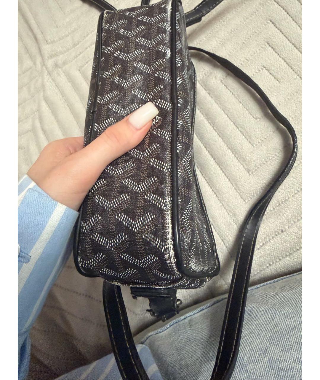 GOYARD Серая сумка через плечо из канвы, фото 8