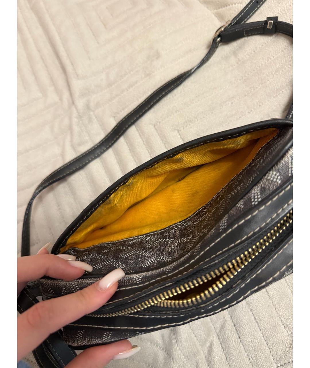 GOYARD Серая сумка через плечо из канвы, фото 6